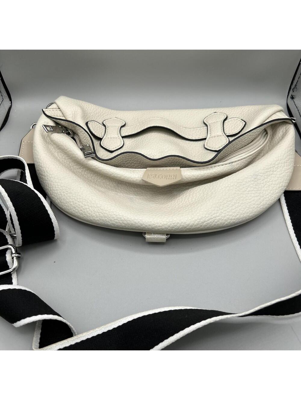 Eslcorri Women's Leather Belt Bag/Fanny Pack, White/Cream